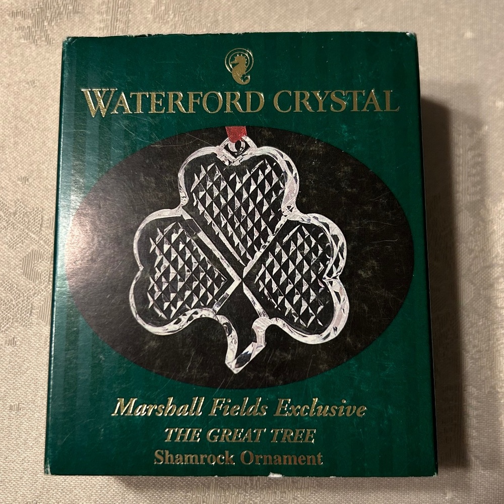Waterford Shamrock Ornament Marshall Fields The Great Tree Edition